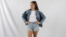Load image into Gallery viewer, Oversized Medium Washed Distressed Vintage Inspired Jean Jacket