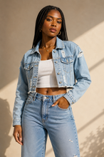 Load image into Gallery viewer, Crop Jean Jacket
