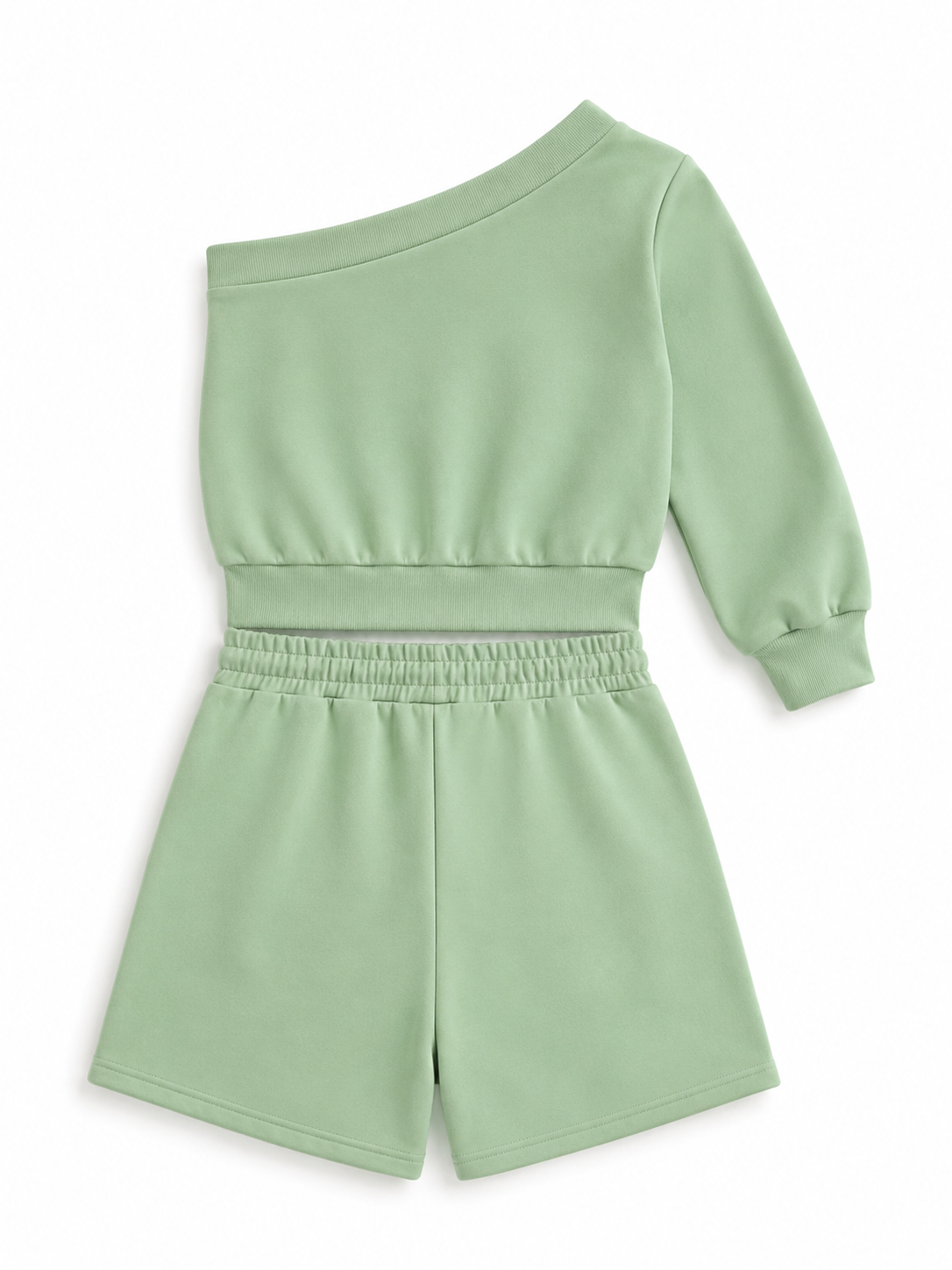 2 Piece Half Shoulder  Jersey Set